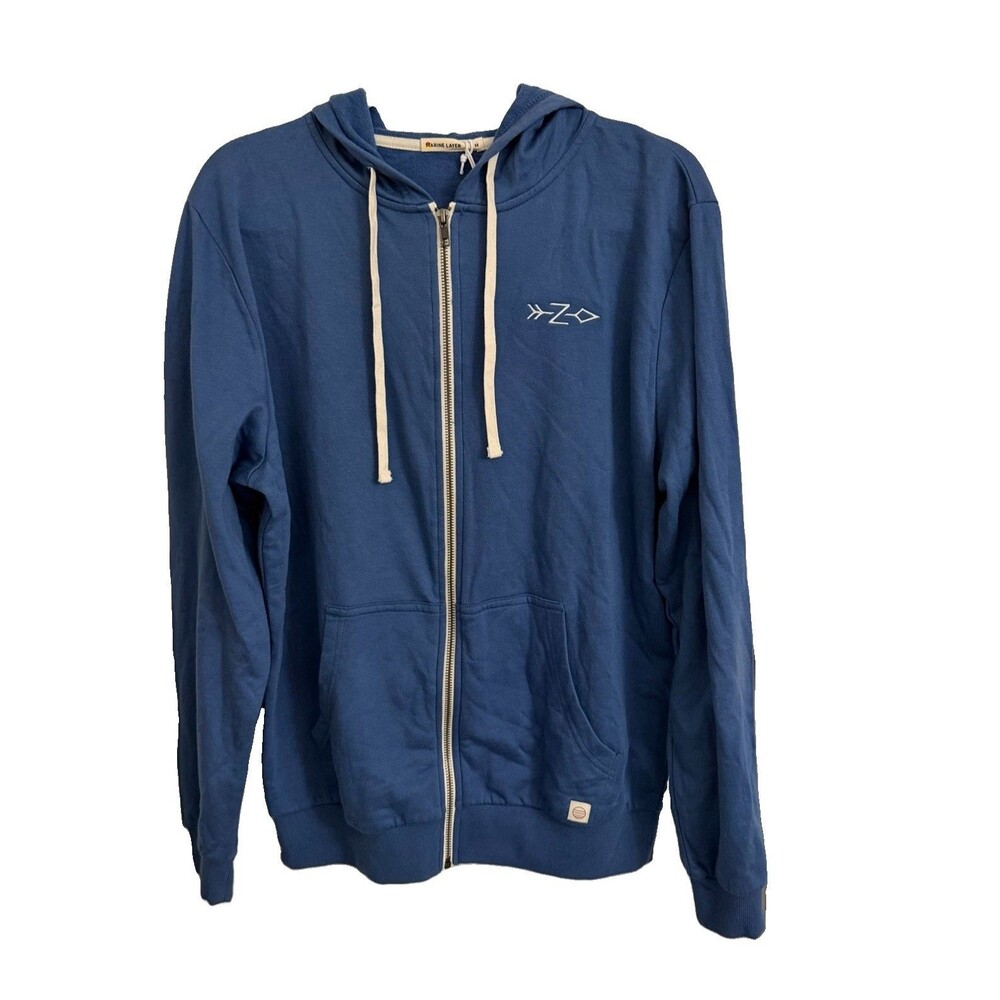 Marine‎ Layer Zelda Ventures Full Zip Hoodie Mens Medium Blue Cotton Jacket NWT